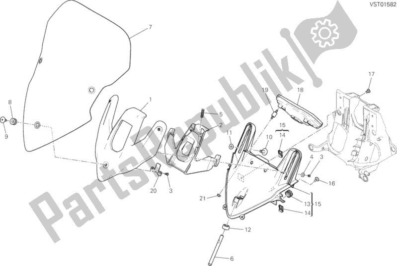 Toutes les pièces pour le Pare-brise du Ducati Multistrada 1200 Enduro Touring 2018